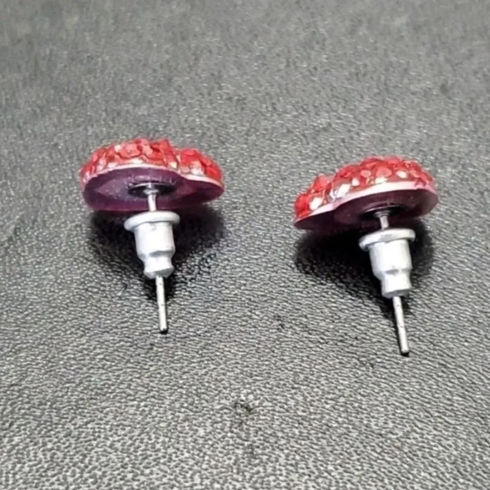 Sparkly pink heart earrings